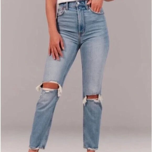 Abercrombie & Fitch Denim - Abercrombie & Fitch The Ankle Straight Ultra High Rise Jeans 26 / 2 Distressed
